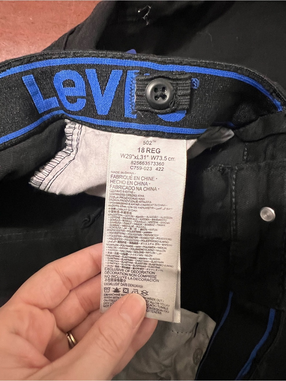 Levi's Black Regular Taper Jeans - Picture 3 of 4